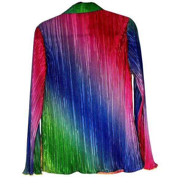 LALA – Long Sleeve Plissé Set (Prismatic Rainbow) – S - Picture 8 of 11